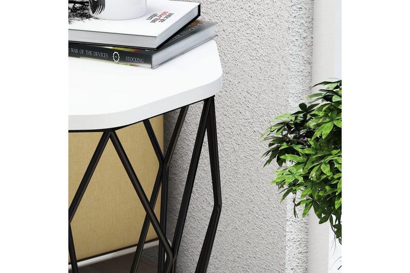 Sidobord Sofya Runt 46 cm - Vit/Svart - Möbler - Bord & matgrupp - Avlastningsbord & sidobord - Lampbord & sidobord