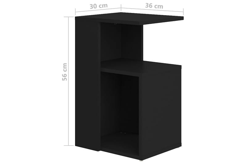 Sidobord svart 36x30x56 cm spånskiva - Svart - Lampbord & sidobord - Brickbord & småbord