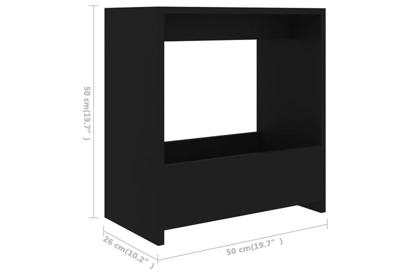 Sidobord svart 50x26x50 cm spånskiva - Svart - Brickbord & småbord - Lampbord & sidobord