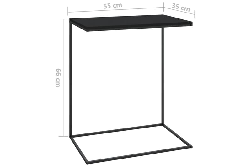Sidobord svart 55x35x66 cm spånskiva - Svart - Lampbord & sidobord - Brickbord & småbord