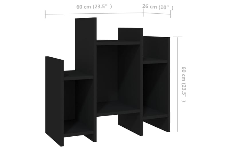 Sidobord svart 60x26x60 cm spånskiva - Svart - Lampbord & sidobord - Brickbord & småbord
