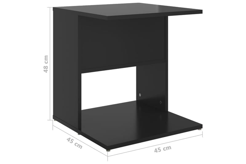 Sidobord svart högglans 45x45x48 cm spånskiva - Svart - Lampbord & sidobord - Brickbord & småbord