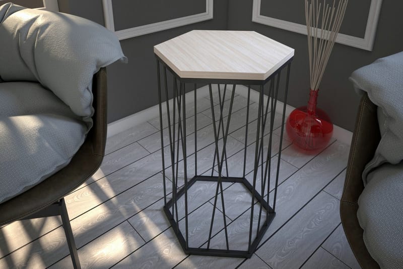 Sidobord Ubbeboda 40 cm Hexagon - Grå - Möbler - Bord & matgrupp - Avlastningsbord & sidobord - Lampbord & sidobord