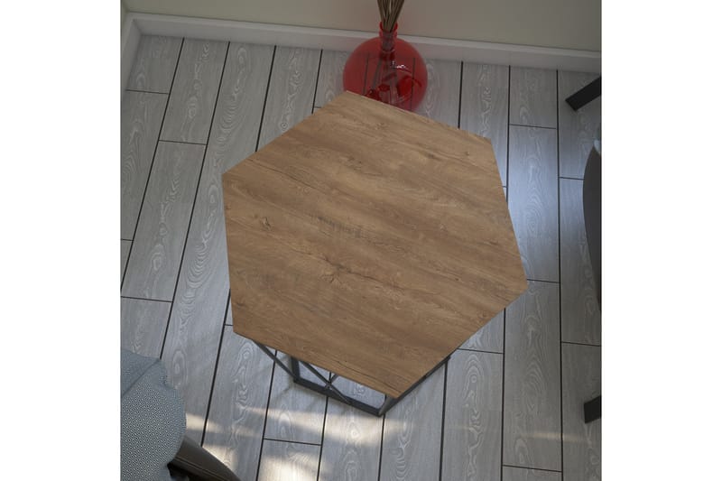 Sidobord Ubbeboda 40 cm Hexagon - Ljusbrun/Svart - Möbler - Bord & matgrupp - Avlastningsbord & sidobord - Lampbord & sidobord