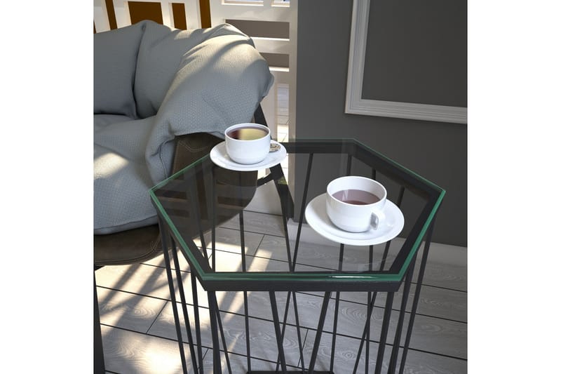 Sidobord Ubbeboda 40 cm Hexagon - Svart/Silver - Möbler - Bord & matgrupp - Avlastningsbord & sidobord - Lampbord & sidobord