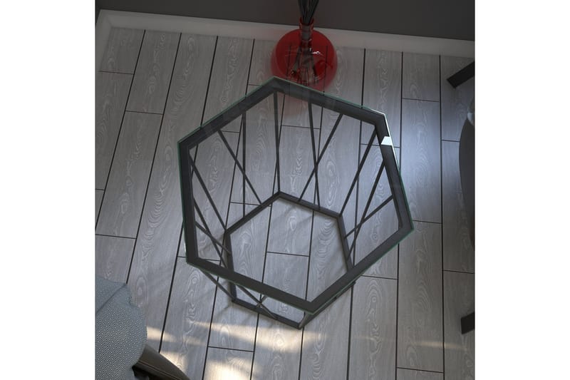 Sidobord Ubbeboda 40 cm Hexagon - Svart/Silver - Lampbord & sidobord - Brickbord & småbord