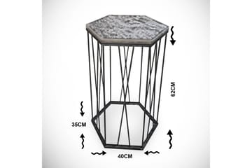 Sidobord Ubbeboda 40 cm Hexagon - Svart/Silver - Möbler - Bord & matgrupp - Avlastningsbord & sidobord - Lampbord & sidobord