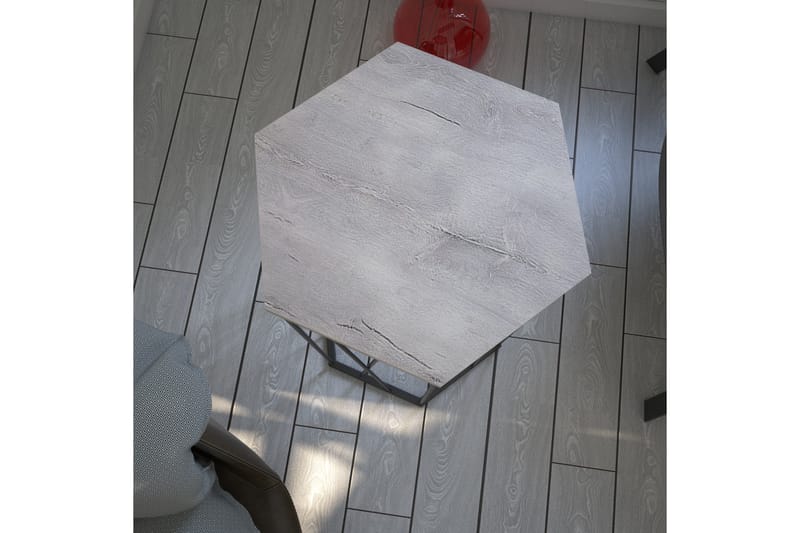 Sidobord Ubbeboda 40 cm Hexagon - Vit/Svart - Lampbord & sidobord - Brickbord & småbord