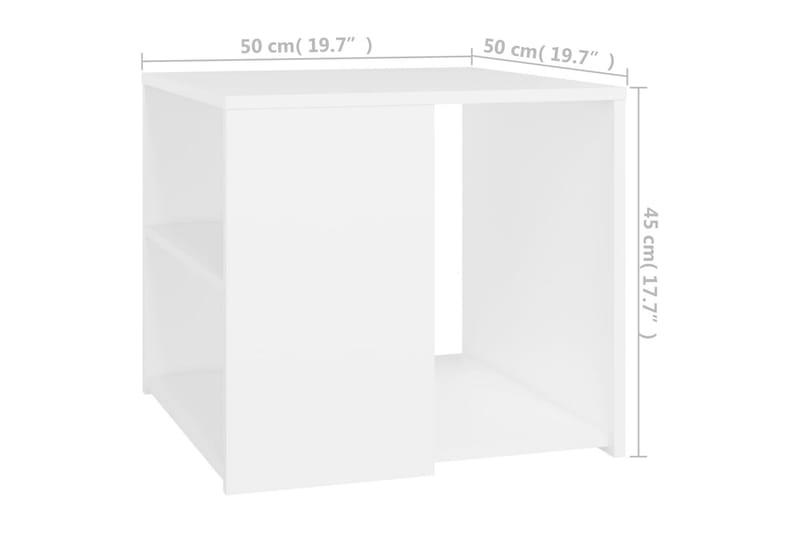 Sidobord vit 50x50x45 cm spånskiva - Vit - Lampbord & sidobord - Brickbord & småbord