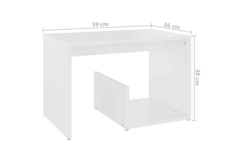 Sidobord vit 59x36x38 cm spånskiva - Vit - Brickbord & småbord - Lampbord & sidobord