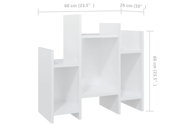 Sidobord vit högglans 60x26x60 cm spånskiva - Vit - Lampbord & sidobord - Brickbord & småbord
