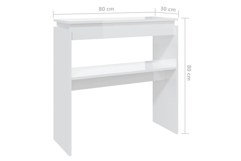 Sidobord vit högglans 80x30x80 cm spånskiva - Vit - Lampbord & sidobord - Brickbord & småbord