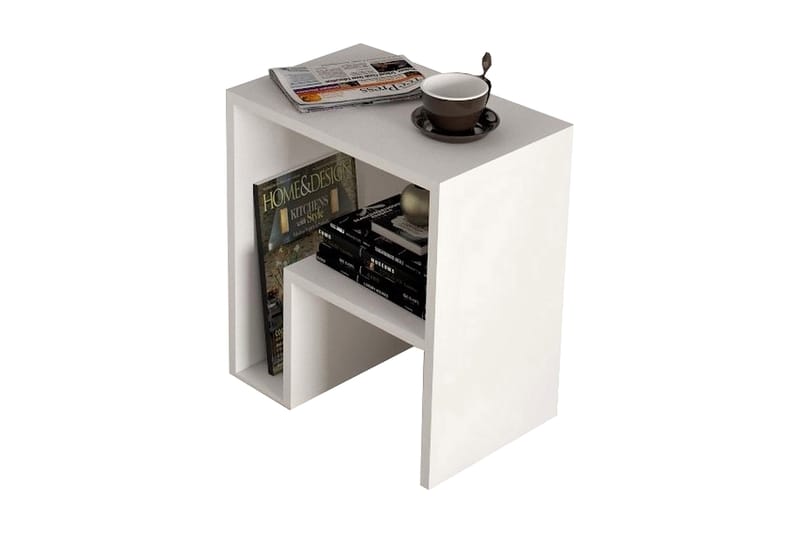 Sidobord Yepan 52 cm 2 Hyllor - Vit - Möbler - Bord & matgrupp - Avlastningsbord & sidobord - Lampbord & sidobord