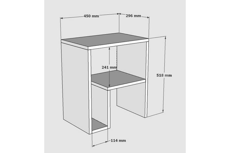 Sidobord Yepan 52 cm 2 Hyllor - Vit - Möbler - Bord & matgrupp - Avlastningsbord & sidobord - Lampbord & sidobord