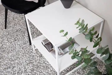 Staal Sidobord med Hylla - Vit - Möbler - Bord & matgrupp - Avlastningsbord & sidobord - Lampbord & sidobord