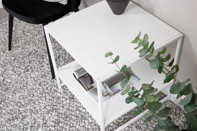 Staal Sidobord med Hylla - Vit - Möbler - Bord & matgrupp - Avlastningsbord & sidobord - Lampbord & sidobord