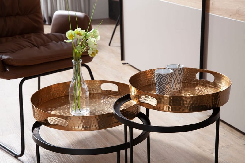 Wilhem Sidobord 33 cm Rund - Guld - Möbler - Bord & matgrupp - Avlastningsbord & sidobord - Lampbord & sidobord