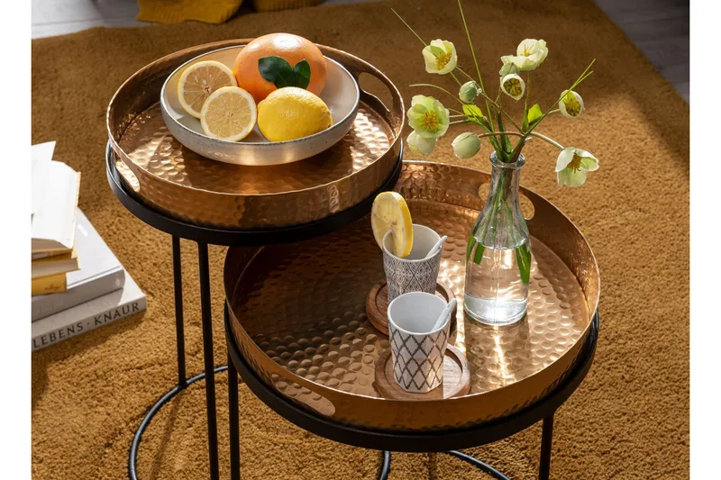 Wilhem Sidobord 33 cm Rund - Guld - Möbler - Bord & matgrupp - Avlastningsbord & sidobord - Lampbord & sidobord