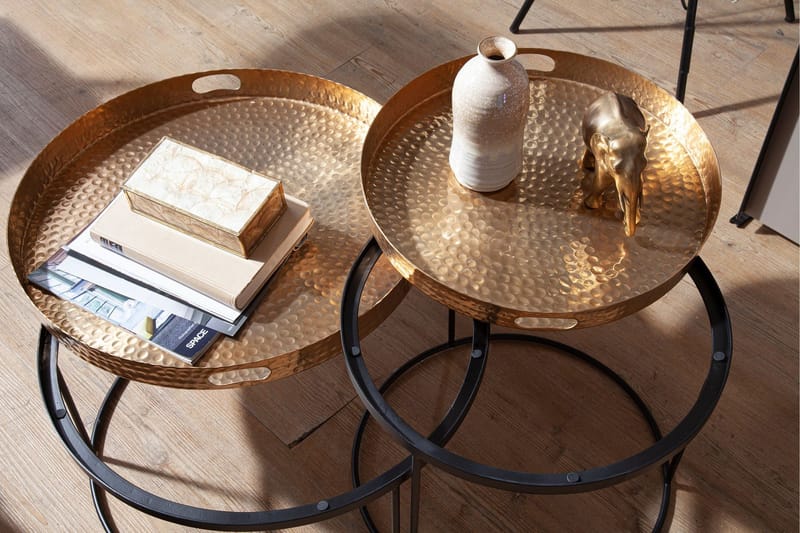 Wilhem Sidobord 33 cm Rund - Guld - Möbler - Bord & matgrupp - Avlastningsbord & sidobord - Lampbord & sidobord