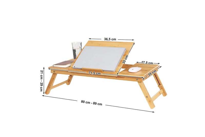 Laptopbord Traci 72 cm Bambu - Songmics - Avlastningsbord & sidobord