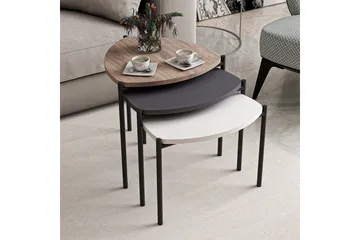 Lenny Satsbord - Vit/Antracit/Valnöt - Möbler - Bord & matgrupp - Avlastningsbord & sidobord - Satsbord