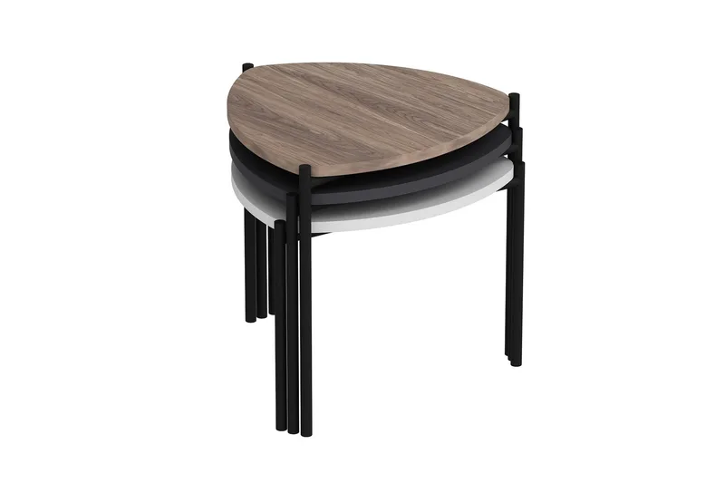 Lenny Satsbord - Vit/Antracit/Valnöt - Möbler - Bord & matgrupp - Avlastningsbord & sidobord - Satsbord