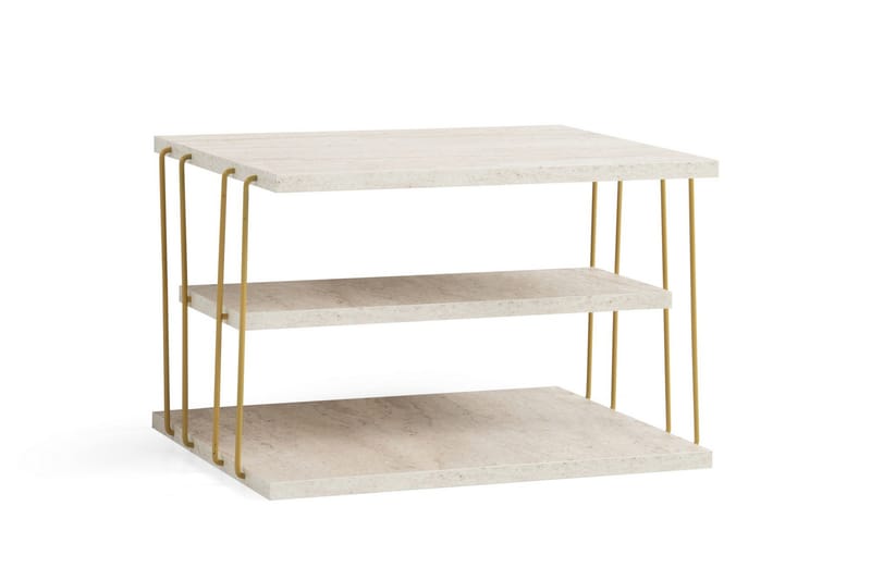 Lifon Sidobord 50 cm - Guld/Marmor - Möbler - Bord & matgrupp - Avlastningsbord & sidobord - Brickbord & småbord