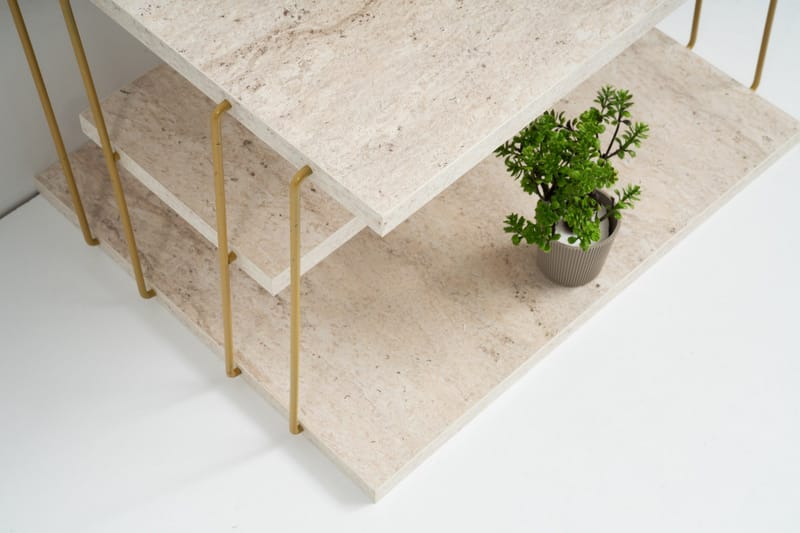 Lifon Sidobord 50 cm - Guld/Marmor - Möbler - Bord & matgrupp - Avlastningsbord & sidobord - Brickbord & småbord