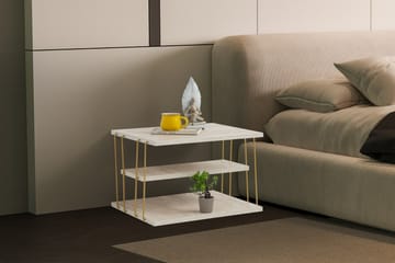 Lifon Sidobord 50 cm - Guld/Marmor - Möbler - Bord & matgrupp - Avlastningsbord & sidobord - Brickbord & småbord