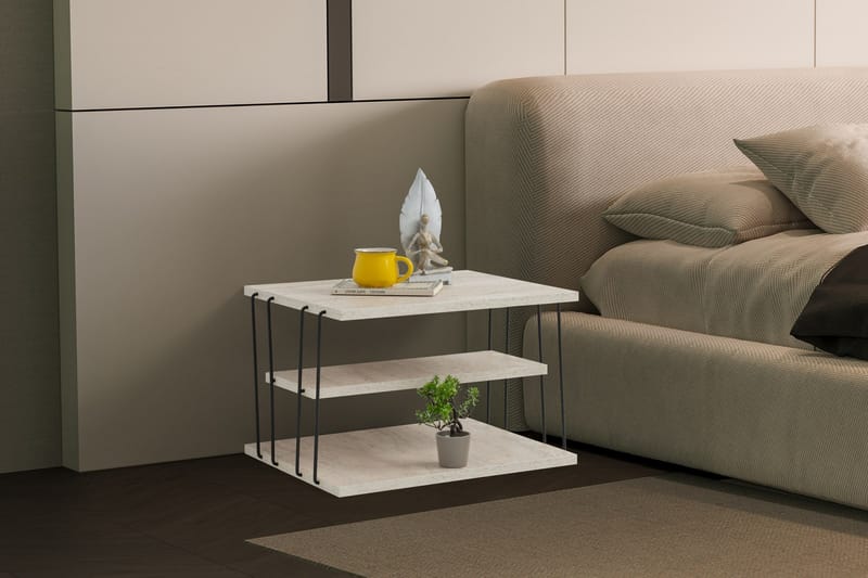 Lifon Sidobord 50 cm - Svart/Marmor - Möbler - Bord & matgrupp - Avlastningsbord & sidobord - Lampbord & sidobord