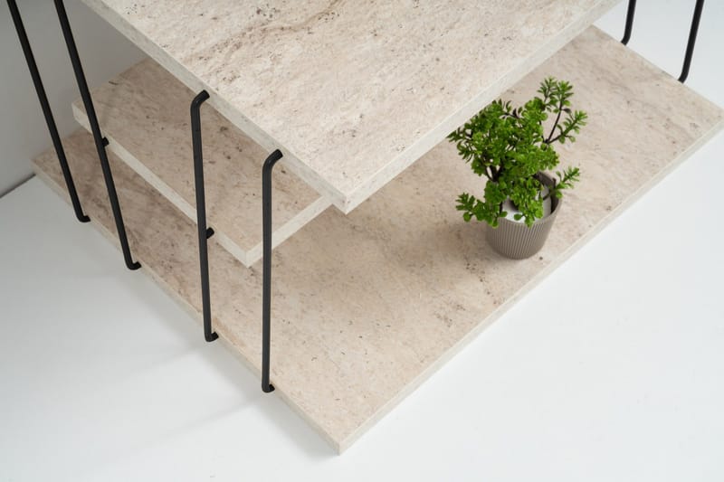 Lifon Sidobord 50 cm - Svart/Marmor - Möbler - Bord & matgrupp - Avlastningsbord & sidobord - Lampbord & sidobord