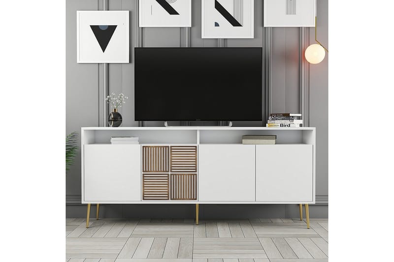 Lissione Konsollbord 180 cm - Guld/Vit - Möbler - TV- & Mediamöbler - TV-skåp