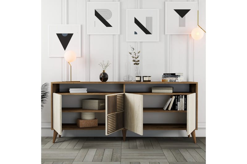 Lissione Konsollbord 180 cm - Valnöt/Beige - Möbler - Bord & matgrupp - Avlastningsbord & sidobord - Konsolbord & hallbord