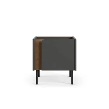 Lomar Nattduksbord 45,5x47,8x35 cm - Naturlig ek/Antracit/Svart - Möbler - Bord & matgrupp - Avlastningsbord & sidobord - Sängbord & nattduksbord