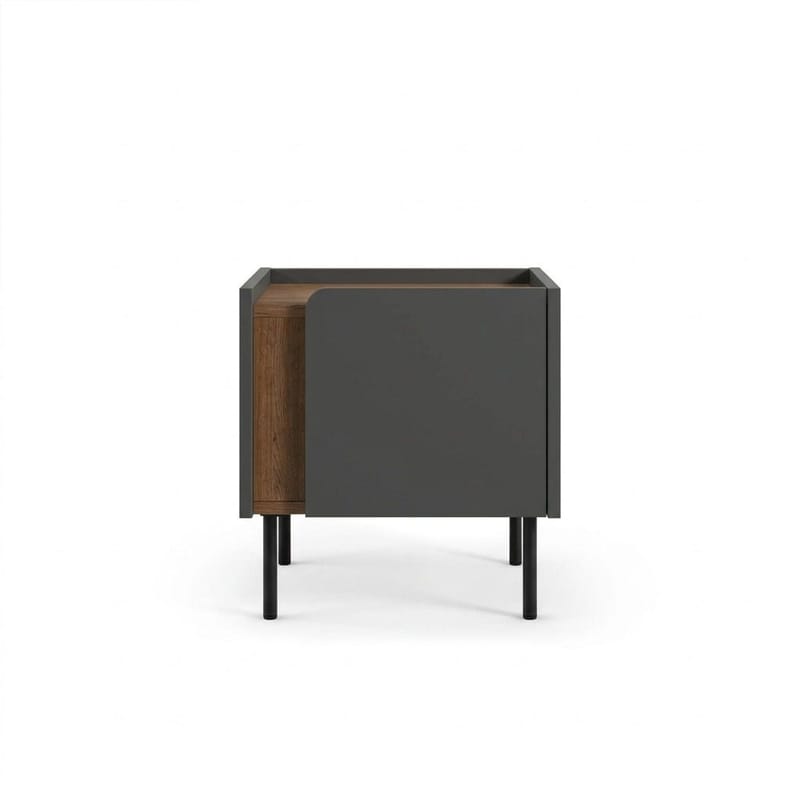 Lomar Nattduksbord 45,5x47,8x35 cm - Naturlig ek/Antracit/Svart - Möbler - Bord & matgrupp - Avlastningsbord & sidobord - Sängbord & nattduksbord