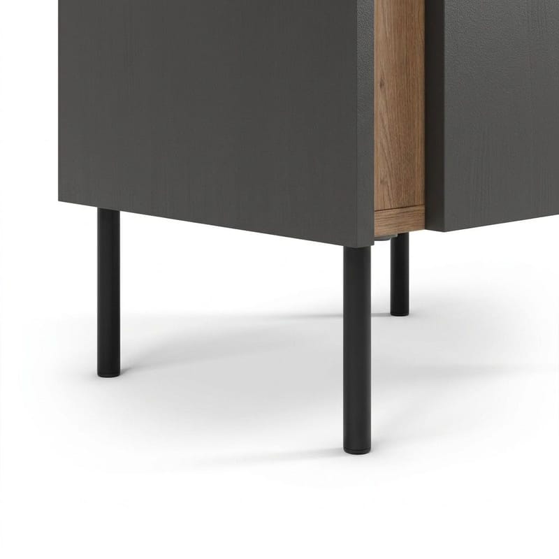Lomar Nattduksbord 45,5x47,8x35 cm - Naturlig ek/Antracit/Svart - Möbler - Bord & matgrupp - Avlastningsbord & sidobord - Sängbord & nattduksbord