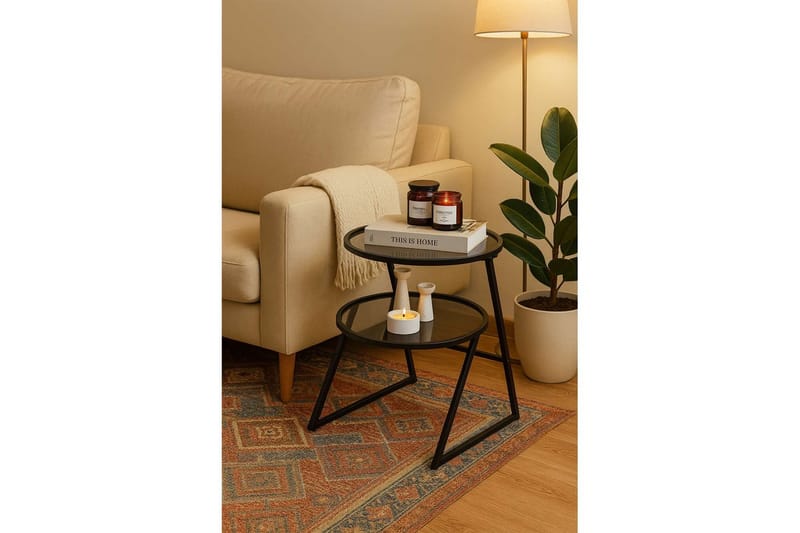 Lorigulla Sidobord 42x42 cm - Svart/Grå - Möbler - Bord & matgrupp - Avlastningsbord & sidobord - Lampbord & sidobord