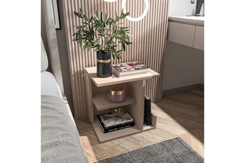 Lorik Sängbord 45 cm - Beige - Möbler - Bord & matgrupp - Avlastningsbord & sidobord - Sängbord & nattduksbord