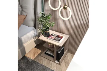 Lorik Sängbord 45 cm - Beige - Möbler - Bord & matgrupp - Avlastningsbord & sidobord - Sängbord & nattduksbord