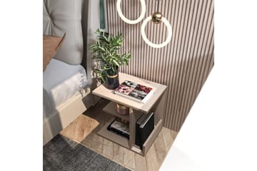 Lorik Sängbord 45 cm - Beige - Möbler - Bord & matgrupp - Avlastningsbord & sidobord - Sängbord & nattduksbord