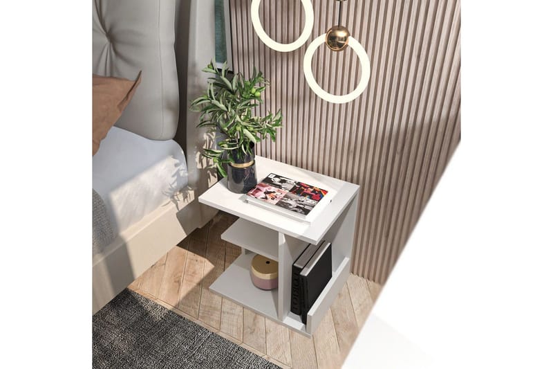 Lorik Sängbord 45 cm - Vit - Möbler - Bord & matgrupp - Avlastningsbord & sidobord - Sängbord & nattduksbord