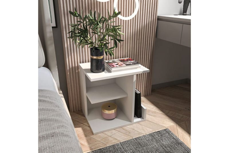 Lorik Sängbord 45 cm - Vit - Möbler - Bord & matgrupp - Avlastningsbord & sidobord - Sängbord & nattduksbord
