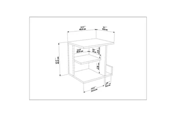 Lorik Sängbord 45 cm - Vit - Möbler - Bord & matgrupp - Avlastningsbord & sidobord - Sängbord & nattduksbord