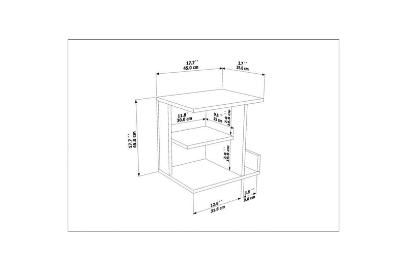 Lorik Sängbord 45 cm - Vit - Möbler - Bord & matgrupp - Avlastningsbord & sidobord - Sängbord & nattduksbord