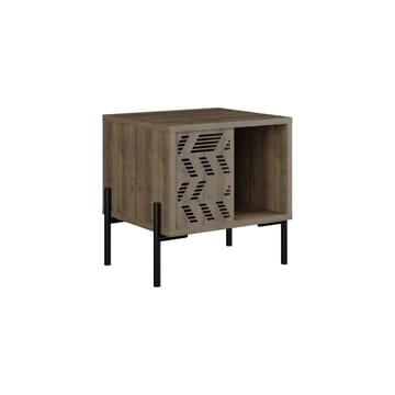 Losina Sängbord 45 cm i Valnötsutseende med Förvaring & Metallben - Mellanbrun - Möbler - Bord & matgrupp - Avlastningsbord & sidobord - Sängbord & nattduksbord