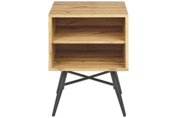 Lubock Sängbord 40 cm i Trä med Ekutseende och Förvaring - Ljusbrun - Möbler - Bord & matgrupp - Avlastningsbord & sidobord - Sängbord & nattduksbord