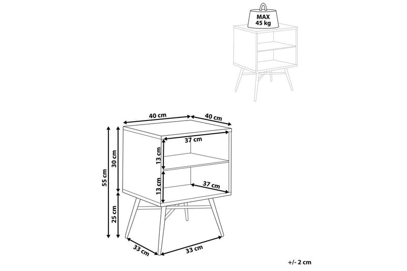 Lubock Sängbord 40 cm i Trä med Ekutseende och Förvaring - Ljusbrun - Möbler - Bord & matgrupp - Avlastningsbord & sidobord - Sängbord & nattduksbord