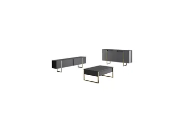 Luxe Konsollbord 160 cm - Grå/Guld - Förvaring - Förvaringsmöbler - Sideboard & skänk