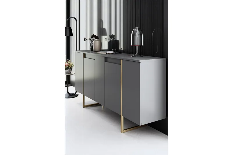 Luxe Konsollbord 160 cm - Grå/Guld - Förvaring - Förvaringsmöbler - Sideboard & skänk