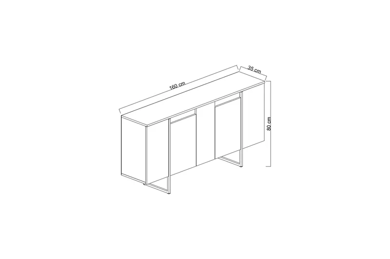 Luxe Konsollbord 160 cm - Vit/Guld - Förvaring - Förvaringsmöbler - Sideboard & skänk